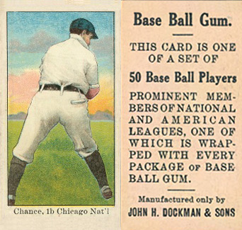 1909 Dockman & Sons Chance, 1b. Chicago Nat'l. # Baseball Card