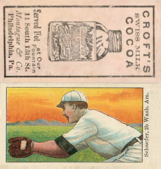 1909 Croft's Cocoa Schaefer, 2b. Wash. Am. #40 Baseball Card