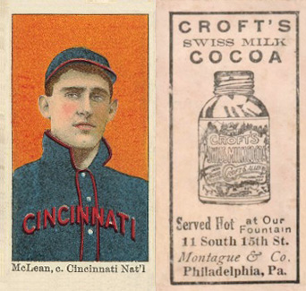 1909 Croft's Cocoa McLean, c. Cincinnati Nat'l # Baseball Card