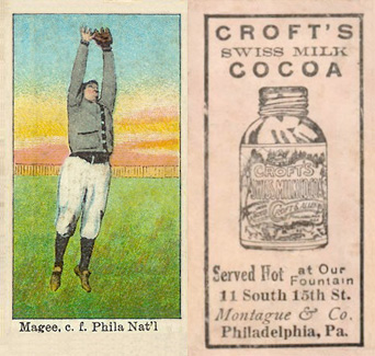 1909 Croft's Cocoa Magee, c.f. Phila. Nat'l. # Baseball Card