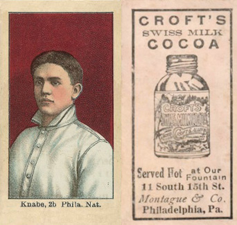 1909 Croft's Cocoa Knabe, 2b Phila. Nat. # Baseball Card