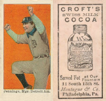 1909 Croft's Cocoa Jennings, Mgr. Detroit Am. #26 Baseball Card