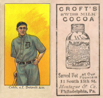 1909 Croft's Cocoa Cobb, c.f. Detroit Am. # Baseball Card