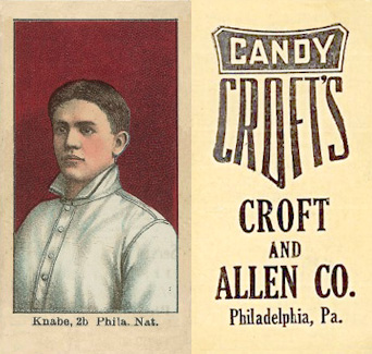 1909 Croft's Candy Knabe, 2b Phila. Nat. # Baseball Card
