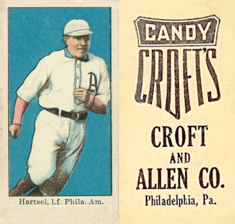 1909 Croft's Candy Hartsel, l.f. Phila. Am. # Baseball Card