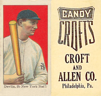 1909 Croft's Candy Devlin, 3b New York Nat'l # Baseball Card