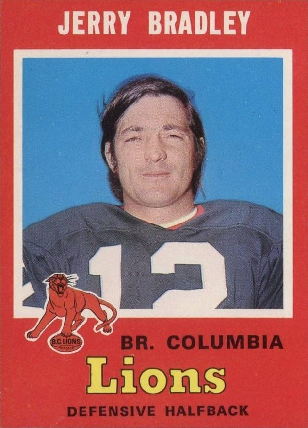 1971 O-Pee-Chee CFL Jerry Bradley #44 Football Card