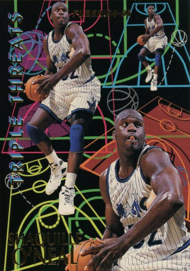 1994 Fleer Triple Threats Shaquille O'Neal #7 Basketball Card