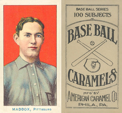 1910 American Caramel Pirates Maddox, Pittsburgh # Baseball Card