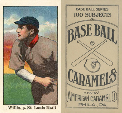 1909 E90-1 American Caramel Willis, p. St. Louis Nat'l # Baseball Card