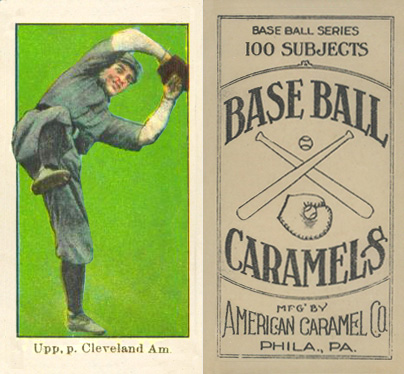 1909 E90-1 American Caramel Upp, p. Cleveland Am. # Baseball Card