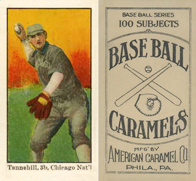 1909 E90-1 American Caramel Tannehill, 3b, Chicago Nat'l # Baseball Card