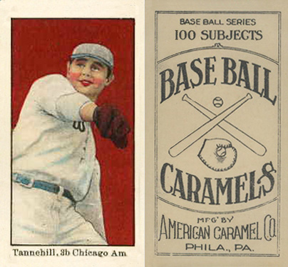 1909 E90-1 American Caramel Tannehill, 3b Chicago Amer. # Baseball Card