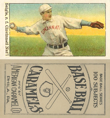 1909 E90-1 American Caramel Seigle, r.f. Cincinnati Nat'l # Baseball Card