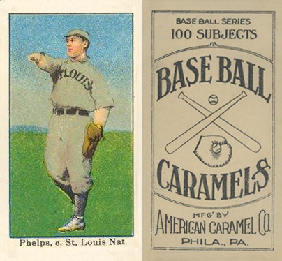1909 E90-1 American Caramel Phelps, c. St. Louis Nat. # Baseball Card