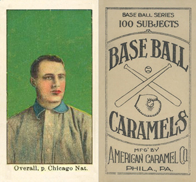 1909 E90-1 American Caramel Overall, p. Chicago Nat. # Baseball Card