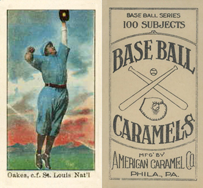 1909 E90-1 American Caramel Oakes, c.f. St. Louis Nat'l # Baseball Card