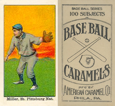 1909 E90-1 American Caramel Miller, 2b. Pittsburgh Nat'l # Baseball Card
