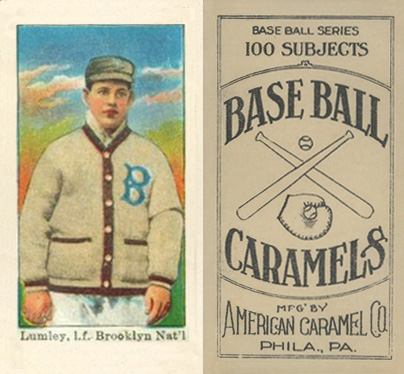 1909 E90-1 American Caramel Lumley, l.f. Brooklyn Nat'l # Baseball Card
