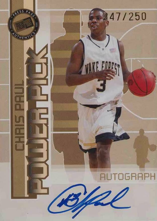 2005 Press Pass Power-Pick Autograph Chris Paul # Basketball Card