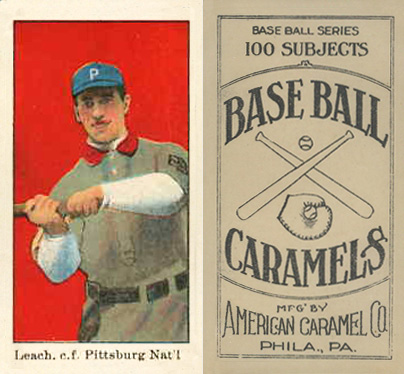 1909 E90-1 American Caramel Leach, c.f. Pittsburgh Nat'l # Baseball Card
