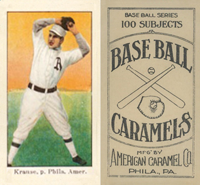 1909 E90-1 American Caramel Krause, p. Phila. Amer. # Baseball Card