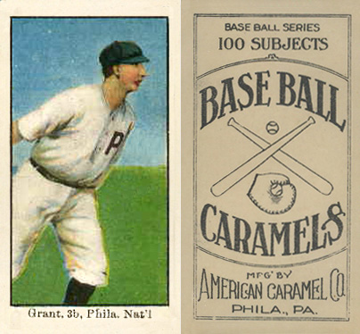 1909 E90-1 American Caramel Grant, 3b, Phila. Nat'l # Baseball Card