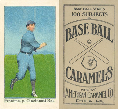 1909 E90-1 American Caramel Fromme, p. Cincinnati Nat # Baseball Card