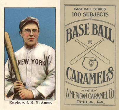 1909 E90-1 American Caramel Engle, r.f. NY Amer. # Baseball Card