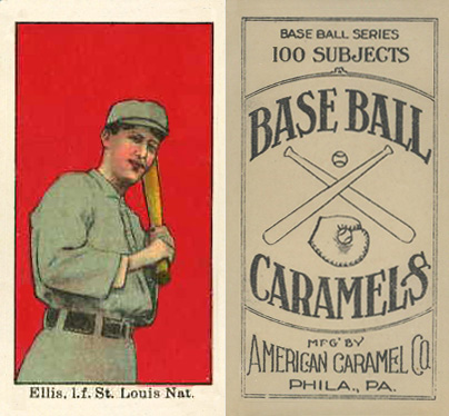 1909 E90-1 American Caramel Ellis, l.f. St. Louis Nat. # Baseball Card