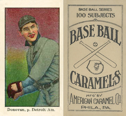 1909 E90-1 American Caramel Donovan, p, Detroit Amer. # Baseball Card