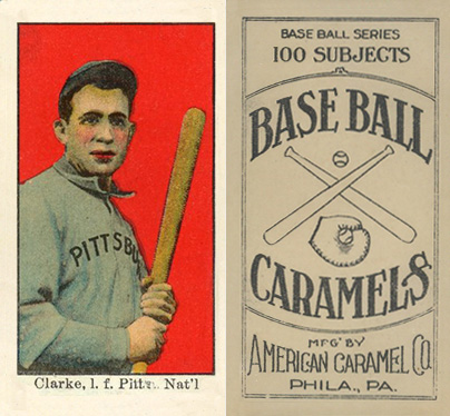 1909 E90-1 American Caramel Clarke, l.f. Pitts. Nat'l # Baseball Card