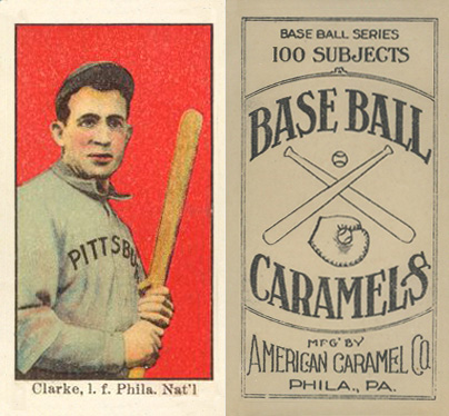 1909 E90-1 American Caramel Clarke, l.f. Phila. Nat'l # Baseball Card