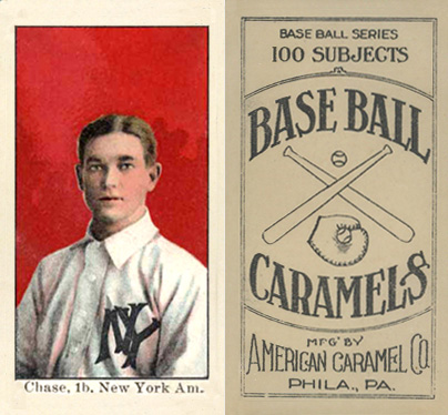 1909 E90-1 American Caramel Chase, 1b, New York Am. # Baseball Card