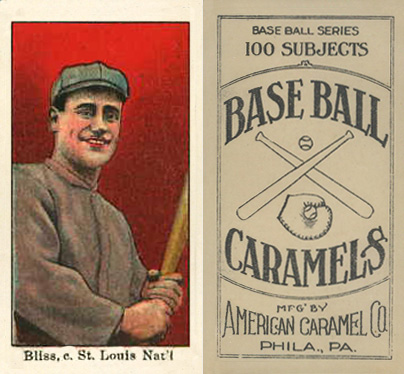 1909 E90-1 American Caramel Bliss, c. St. Louis Nat'l # Baseball Card