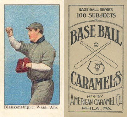 1909 E90-1 American Caramel Blankinship, c, Wash. Amer. # Baseball Card