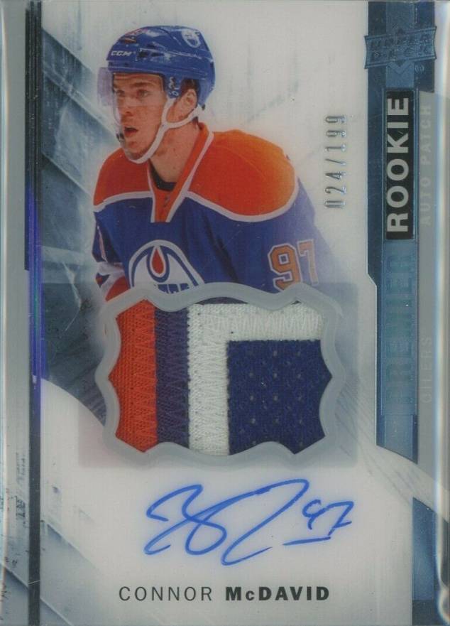2015 Upper Deck the Cup Masterpieces Plates-UD Premier Rookies Connor McDavid #115 Hockey Card