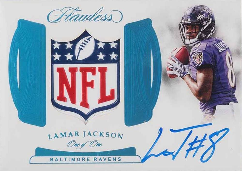 2018 Panini Flawless Shield Signatures Lamar Jackson #SS-LJ Football Card