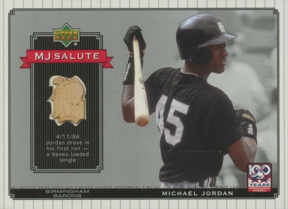 2001 Upper Deck Minor League Centennial MJ Salute-Bat Michael Jordan #MJ-B4 Baseball Card