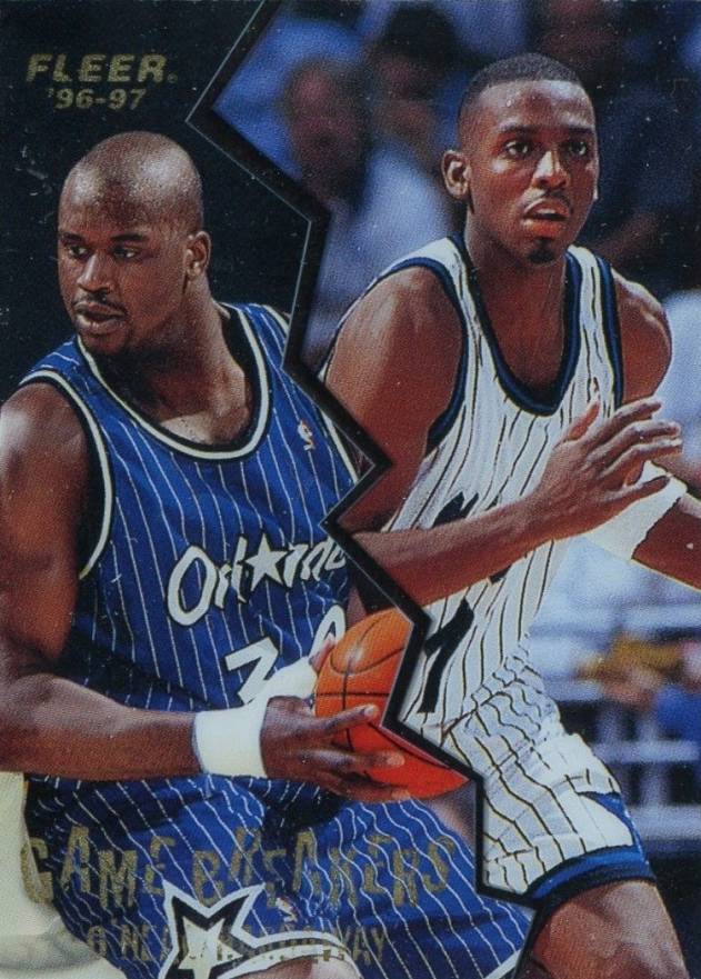 1996 Fleer Game Breakers Anfernee Hardaway/Shaquille O'Neal #10 Basketball Card