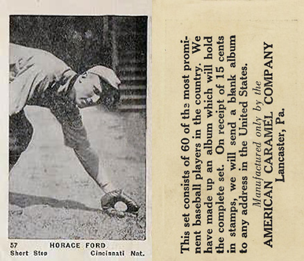1927 American Caramel--Series of 60 Horace Ford #57 Baseball Card