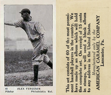 1927 American Caramel--Series of 60 Alex Ferguson #40 Baseball Card