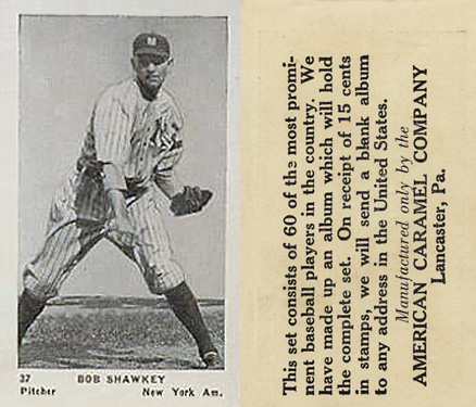 1927 American Caramel--Series of 60 Bob Shawkey #37 Baseball Card