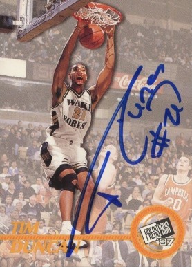 1997 Press Pass Autographs Tim Duncan #9 Basketball Card
