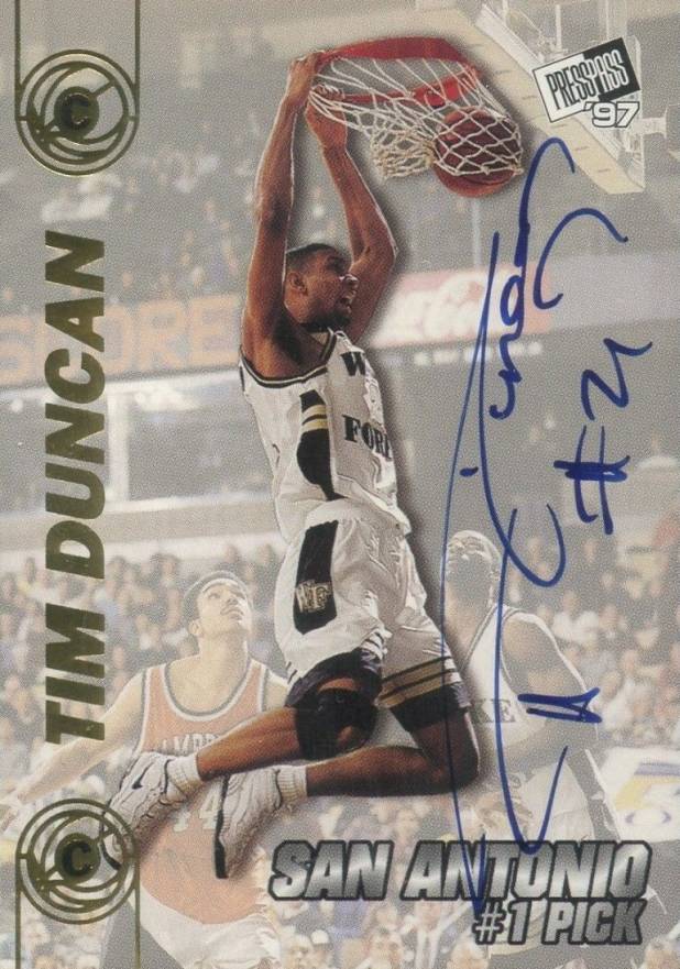 1997 Press Pass Autographs Tim Duncan # Basketball Card