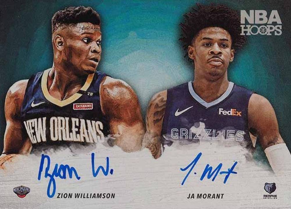 2019 Panini Hoops Art Signatures Ja Morant/Zion Williamson #HA-ZJ Basketball Card