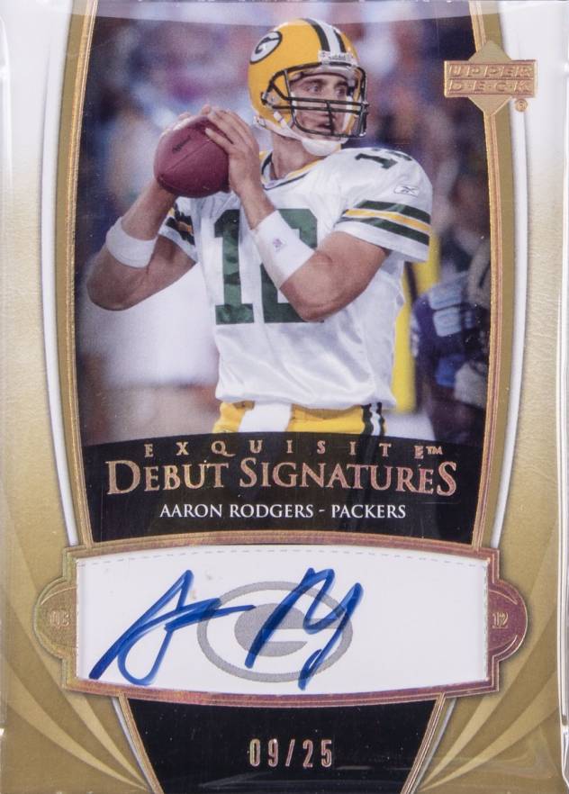2005 Upper Deck Exquisite Collection Debut Signatures Aaron Rodgers #ED-AR Football Card