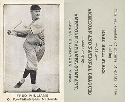 1921 American Caramel--Series of 80 Fred Williams # Baseball Card