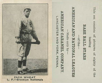 1921 American Caramel--Series of 80 Zach Wheat # Baseball Card
