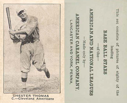 1921 American Caramel--Series of 80 Chester Thomas # Baseball Card
